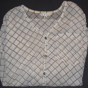 Cabi Black and White Button Down Blouse